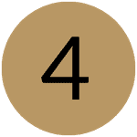 A large black number 4 centered on a solid gold circle.