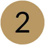 A black number 2 is centered on a gold circular background.